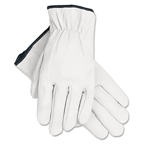 PIP ProtectiveLeather Palm Work Gloves - Large Size - Gunn-cut - White -  Comfortable, Durable, Wear Resistant, Breathable, Flexible, Water Resistant  - For Construction, Metal Handling, Maintenance, Warehouse, Material  Handling - 2 /