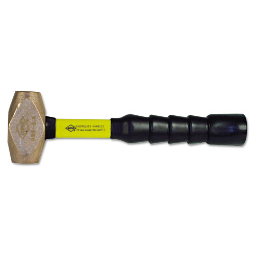 Brass-Head Sledge Hammer, 1.5lb, 15" Tool Length, Sg Grip, Fiberglass Handle