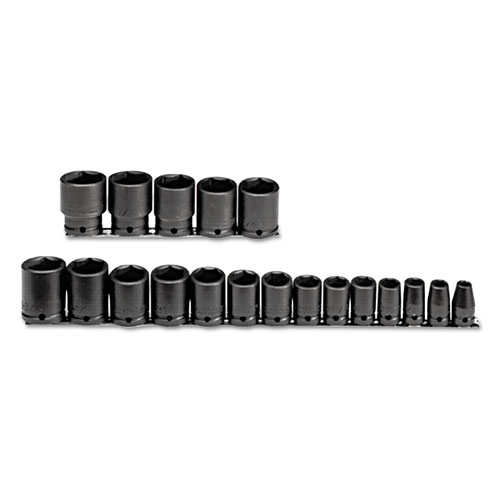 19-Piece Impact Socket Set, Sae, 1/2" Drive, 3/8" To 1 1/2", 6-Point