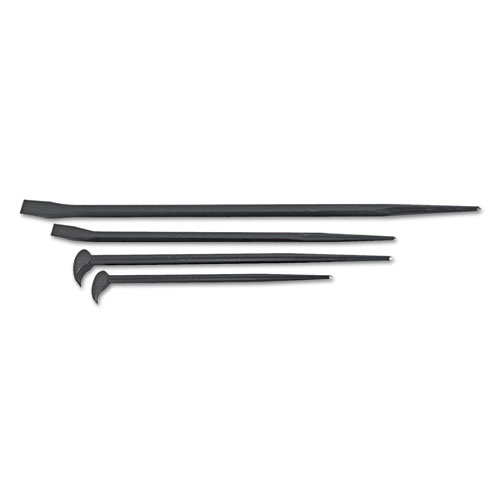 Pry Bar Set W/2 Aligning Pry Bars And 2 Rolling Head Bars; 12",16",18",24",steel