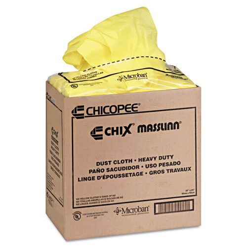 Image of Chix® Masslinn Dust Cloths, 1-Ply, 24 X 24, Unscented, Yellow, 30/Bag, 5 Bags/Carton