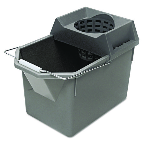 Image of Rubbermaid® Commercial Pail/Strainer Combination, 15 Qt, Steel Gray