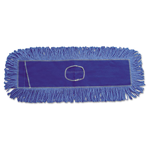 Mop Head, Dust, Looped-End, Cotton/Synthetic Fibers, 18 x 5, Blue | by Plexsupply
