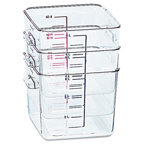 Image of Rubbermaid® Commercial Spacesaver Square Containers, 2 Qt, 8.8 X 8.75 X 2.7, Clear, Plastic