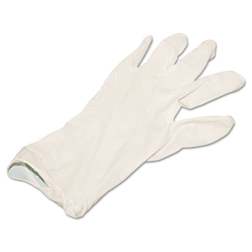 Image of Boardwalk® Powder-Free Synthetic Vinyl Gloves, Large, Beige, 4 Mil, 100/Box