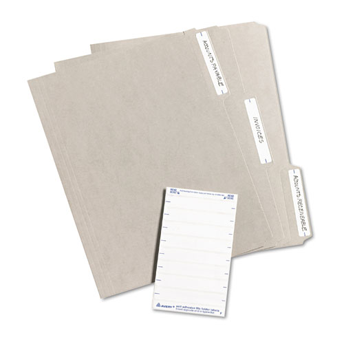 Image of Printable 4" x 6" - Permanent File Folder Labels, 0.69 x 3.44, White, 7/Sheet, 36 Sheets/Pack, (5202)
