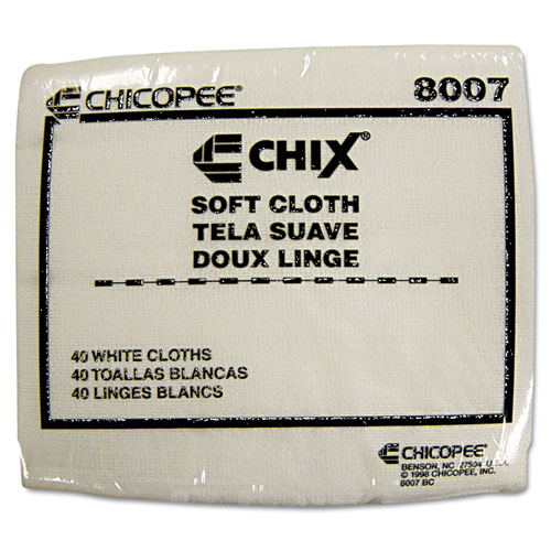Chix® Soft Cloths, 13 x 15, White, 40/Pack, 30 Packs/Carton