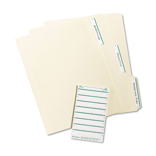 Image of Printable 4" x 6" - Permanent File Folder Labels, 0.69 x 3.44, White, 7/Sheet, 36 Sheets/Pack, (5203)