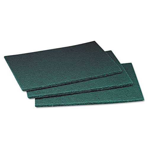 Image of Commercial Scouring Pad, 6 x 9, Green, 20 Pads/Box, 3 Boxes/Carton