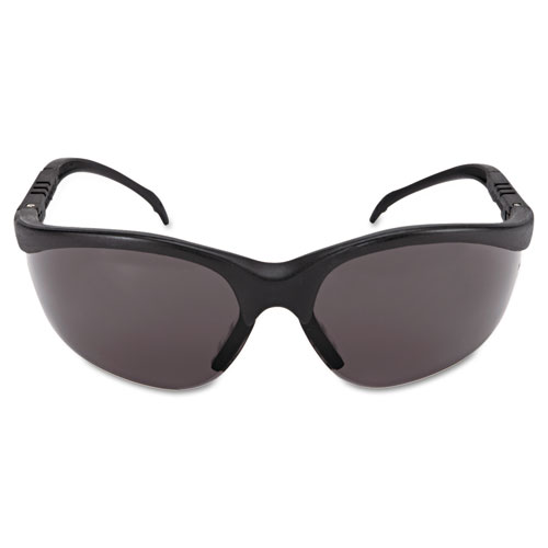 Image of Mcr™ Safety Klondike Safety Glasses, Matte Black Frame, Gray Lens, 12/Box