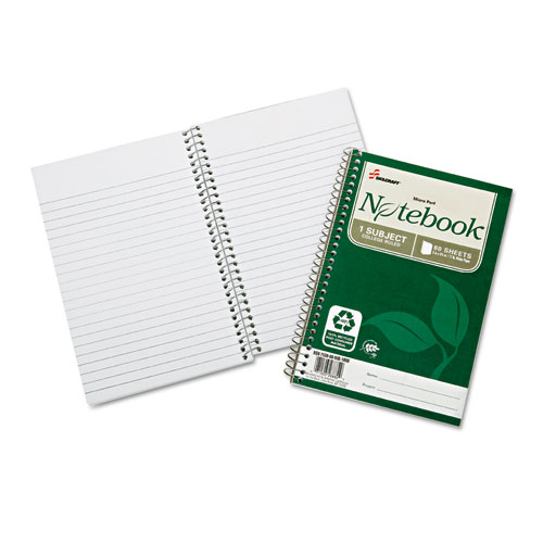 7530016002017 SKILCRAFT Recycled Notebook, 1-Subject, Medium/College Rule, Green Cover, (80) 9.5 x 6 Sheets, 3/Pack