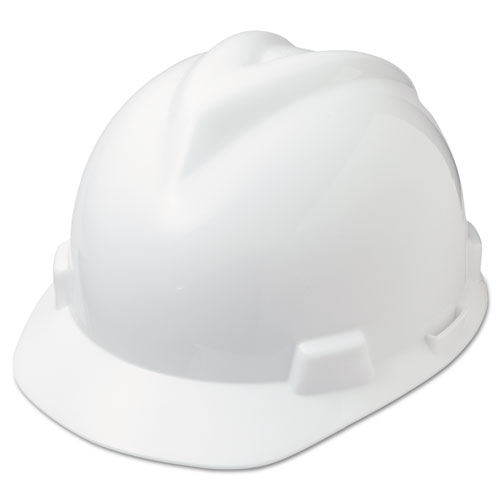 Image of V-Gard Hard Hats, Ratchet Suspension, Size 6.5 to 8, White