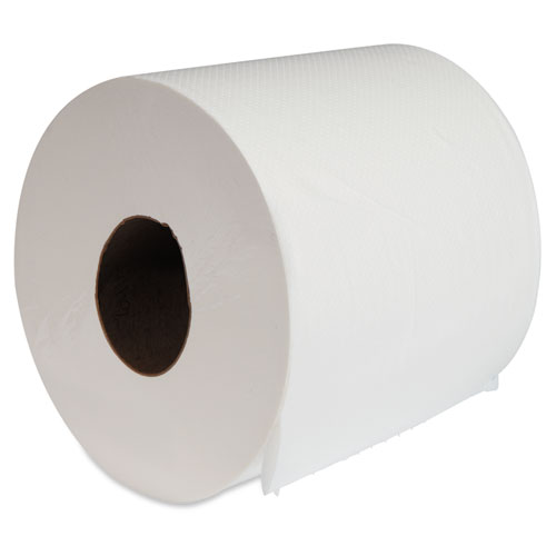 Image of Center-Pull Hand Towels, 2-Ply, Perforated, 7.87 x 10, White, 660/Roll, 6 Rolls/Carton