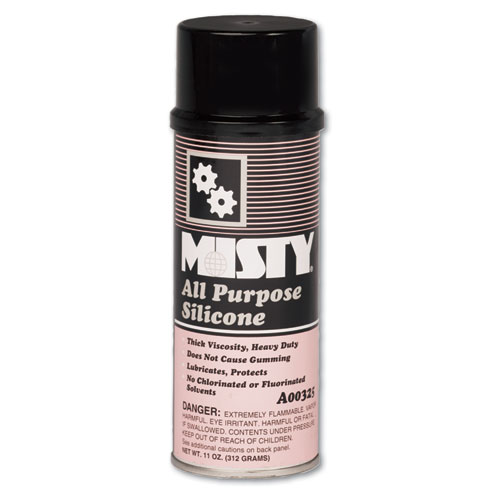 Misty® All-Purpose Silicone Spray Lubricant, Aerosol Can, 11oz, 12/Carton