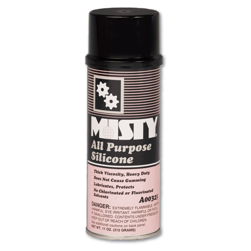 Misty® All-Purpose Silicone Spray Lubricant, 11 oz Aerosol Can, 12/Carton