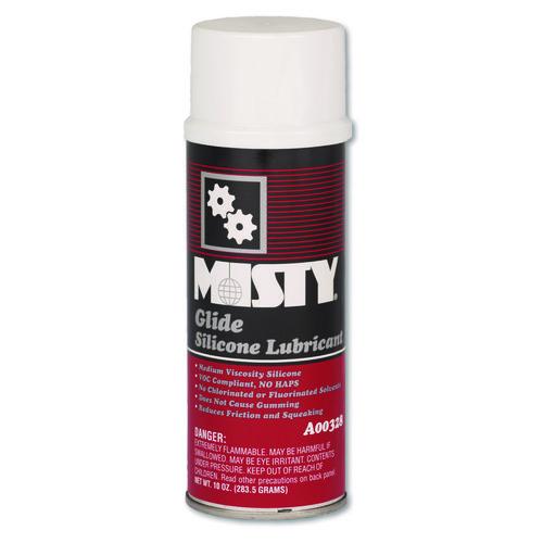 Misty® Glide Silicone Lubricant, Unscented, 10 Oz Aerosol Can, 12/Carton