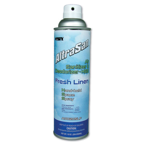 Image of Misty® Handheld Air Sanitizer/Deodorizer, Fresh Linen, 10 Oz Aerosol Spray, 12/Carton