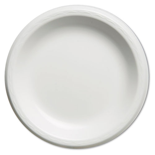 Elite Laminated Foam Plates, 8.88 Inches, White, Round, 125/pack, 4 Pack/carton
