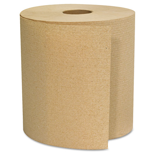 Hardwound Towels, 1-Ply, 800 ft, Brown, 6 Rolls/Carton