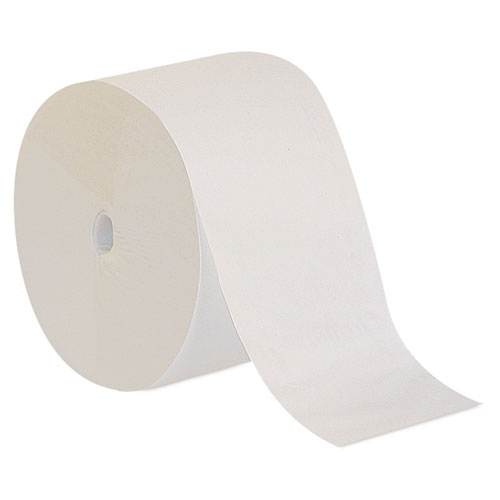 Compact Coreless 1-Ply Bath Tissue, Septic Safe, White, 3,000 Sheets/Roll, 18 Rolls/Carton