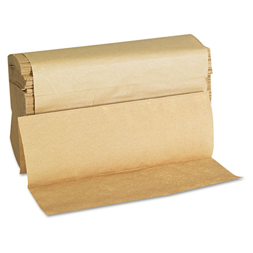 Image of Folded Paper Towels, Multifold, 9 x 9.45, Natural, 250 Towels/Pack, 16 Packs/Carton