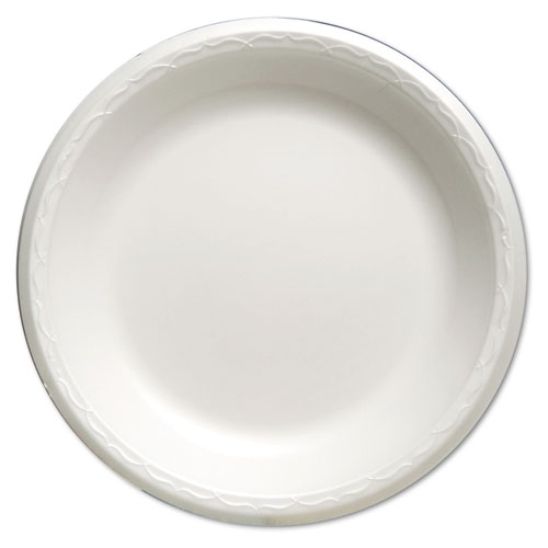 Foam Dinnerware, Plate, 10 1/4" Dia, White, 125/pack, 4 Packs/carton