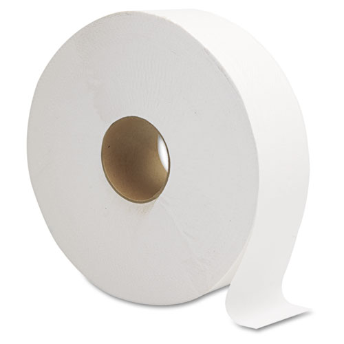 JRT Jumbo Bath Tissue, Septic Safe, 1-Ply, White, 10 dia, 6 Rolls/Carton