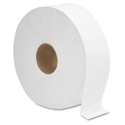 JRT Jumbo Bath Tissue, Septic Safe, 2-Ply, White, 12" Diameter, 1,375 ft Length, 6 Rolls/Carton