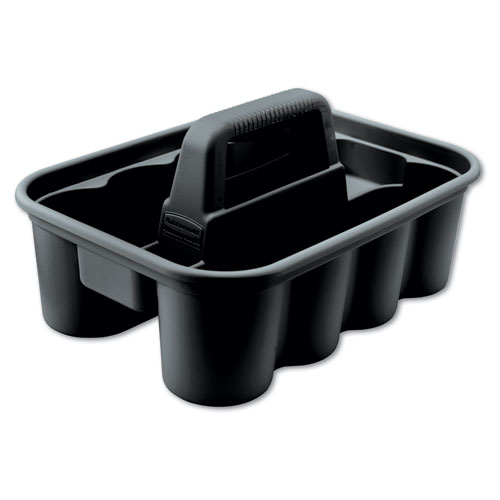 Rubbermaid® Commercial Commercial Deluxe Carry Caddy, Eight Compartments, 15 x 7.4, Black
