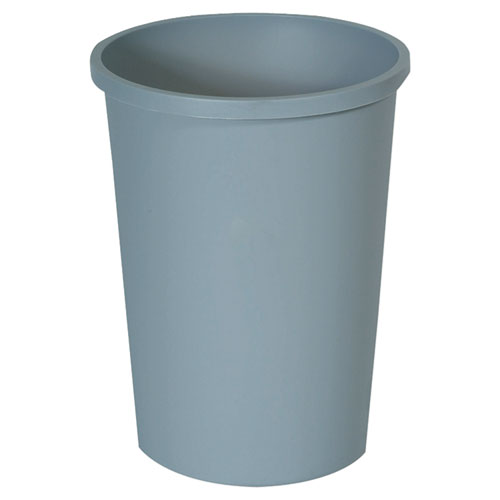 Rubbermaid® Commercial Untouchable Large Plastic Round Waste Receptacle, 11 gal, Plastic, Gray