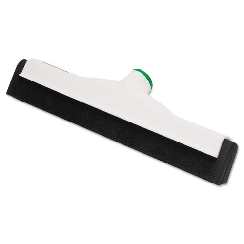 Sanitary Standard Floor Squeegee, 18 Wide Blade, White Plastic/Black Rubber