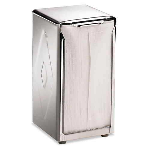 Image of Tabletop Napkin Dispenser, Tall Fold, 3.75 x 4 x 7.5, Capacity: 150, Chrome