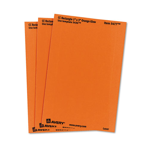 Image of Printable Self-Adhesive Removable Color-Coding Labels, 1 x 3, Neon Orange, 5/Sheet, 40 Sheets/Pack, (5477)