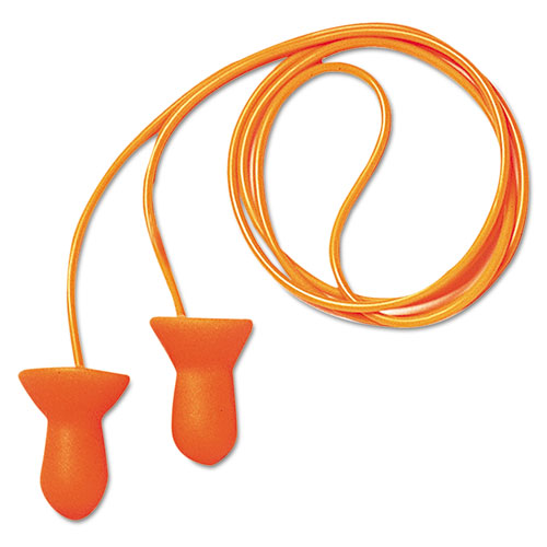 Quiet Multiple-Use Earplugs, Corded, 26NRR, Orange/Blue, 100 Pairs | by Plexsupply