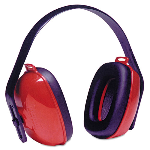 Image of QM24+ Three-Position Earmuffs, 25 dB NRR, Red/Black