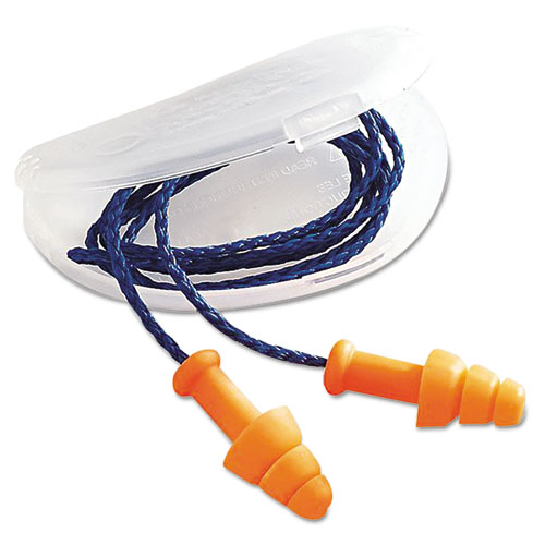 Image of SmartFit Multiple-Use Earplugs, Corded, 25NRR, Orange, 100 Pairs