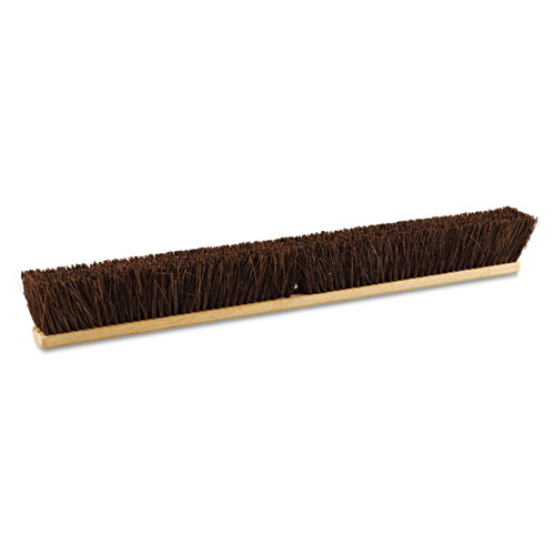 Image of Floor Brush Head, 3.25" Brown Palmyra Fiber Bristles, 36" Brush