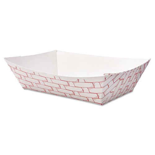 Paper Food Baskets, 2 lb Capacity, Red/White, 1,000/Carton