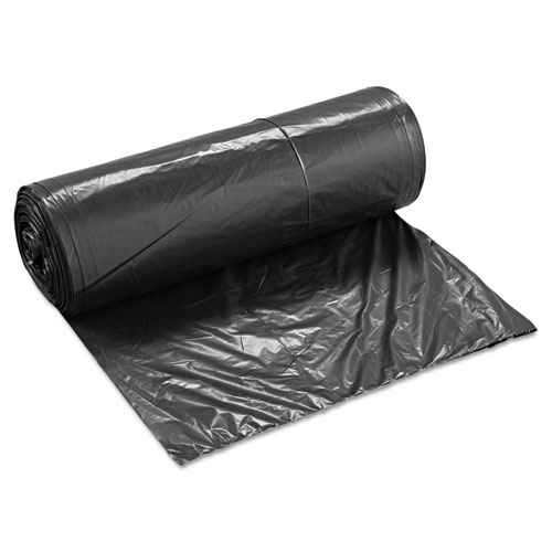 Image of Low-Density Waste Can Liners, 60 gal, 0.65 mil, 38" x 58", Black, 25 Bags/Roll, 4 Rolls/Carton