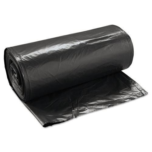 Image of High-Density Can Liners, 60 gal, 14 microns, 38" x 58", Black, 25 Bags/Roll, 8 Rolls/Carton