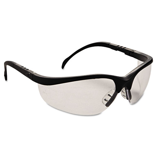Image of Mcr™ Safety Klondike Safety Glasses, Matte Black Frame, Clear Lens