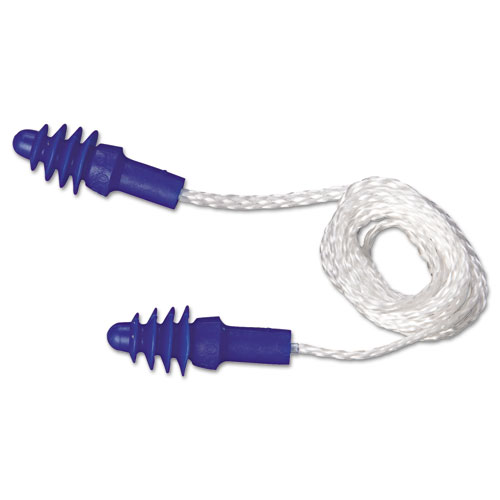 Image of DPAS-30W AirSoft Multiple-Use Earplugs, 27NRR, White Nylon Cord, BE, 100 Pairs