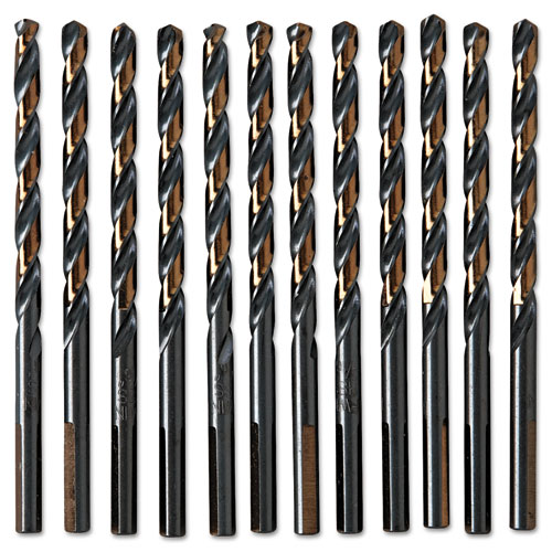 Black And Gold Hss Fractional Drill Bit, 3/16", 135 Degrees