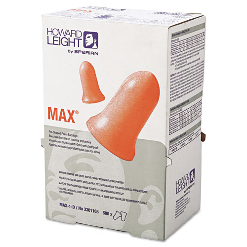 Howard Leight® by Honeywell MAX-1 D Single-Use Earplugs, Cordless, 33NRR, Coral, LS 500 Refill