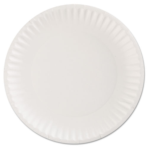 Image of Paper Plates, 9" dia, White, 100/Pack