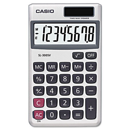 SL-300SV Handheld Calculator, 8-Digit LCD | by Plexsupply