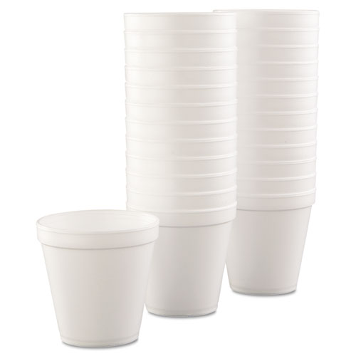 Image of Dart® Foam Containers, Squat, 16 Oz, White, 25/Bag, 20 Bags/Carton