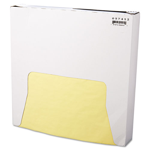 Bagcraft Grease-Resistant Paper Wraps And Liners, 12 X 12, Yellow, 1,000/Box, 5 Boxes/Carton