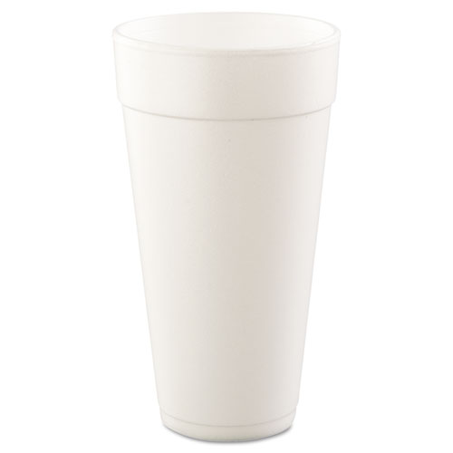 FOAM DRINK CUPS, HOT/COLD, 24OZ, WHITE, 500/CARTON