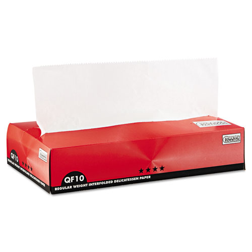 Image of Bagcraft Qf10 Interfolded Dry Wax Deli Paper, 10 X 10.25, White, 500/Box, 12 Boxes/Carton